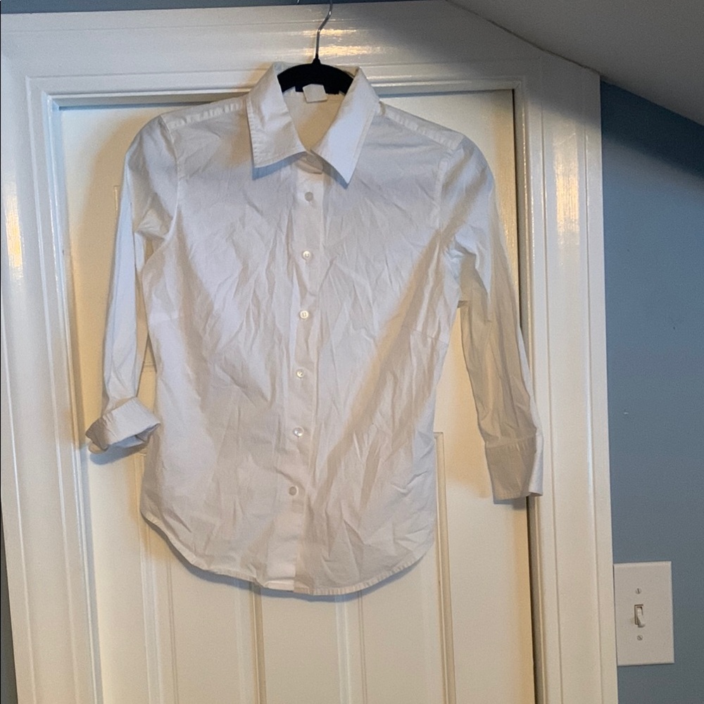 J. Crew White Button Down Shirt Classic Top